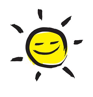 sun in black and yellow