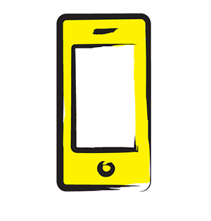 Smartphone in black and yellow