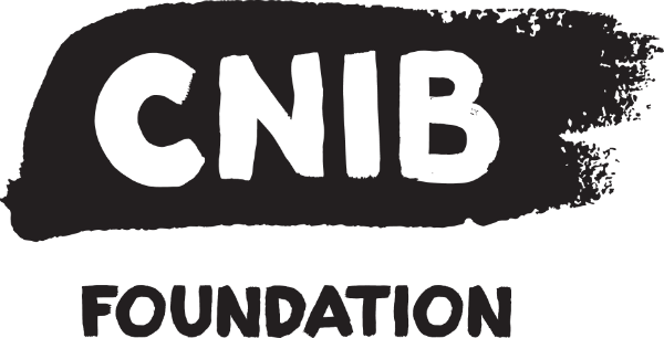 CNIB Foundation featuring black upper case lettering 