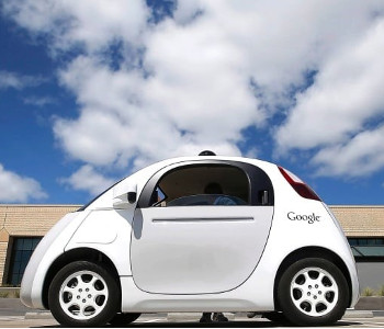 Google's self driving car is shown during a demonstration. Photo from CBC. 