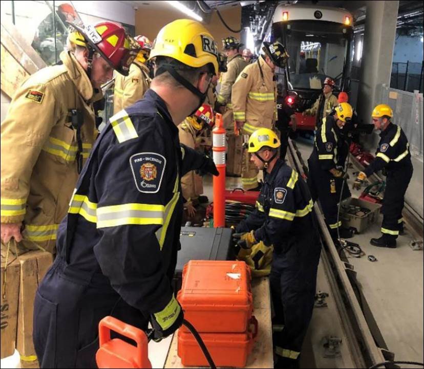 City of Ottawa first responders participate in training exercise.