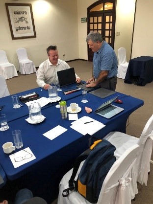Rob Gaunt, Executive Director, CNIB Foundation Ontario North & West and Lui Greco, Manager, Regulatory Affairs, CNIB at World Blind Union officers meeting in Guatemala City. - November 2018