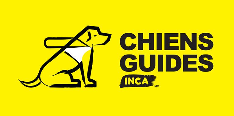 The CNIB Guide Dogs logo: a drawing of a guide dog wearing a harness.