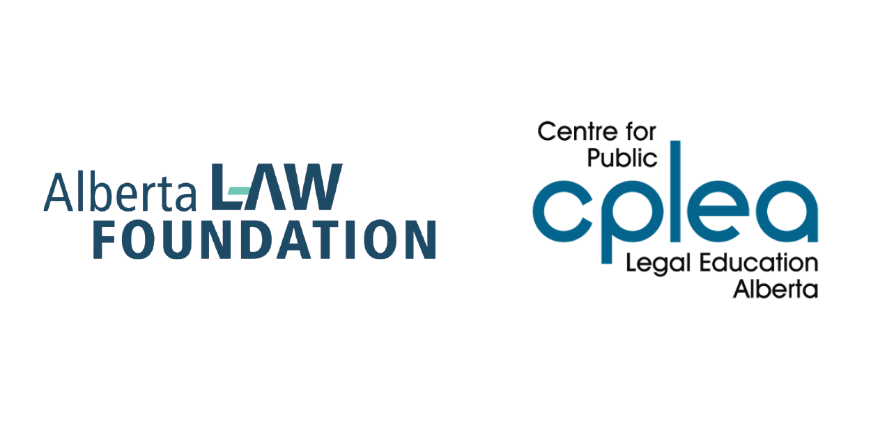 Two logos. Left: Alberta Law Foundation. Right: Centre for Public Legal Education Alberta (CPLEA)