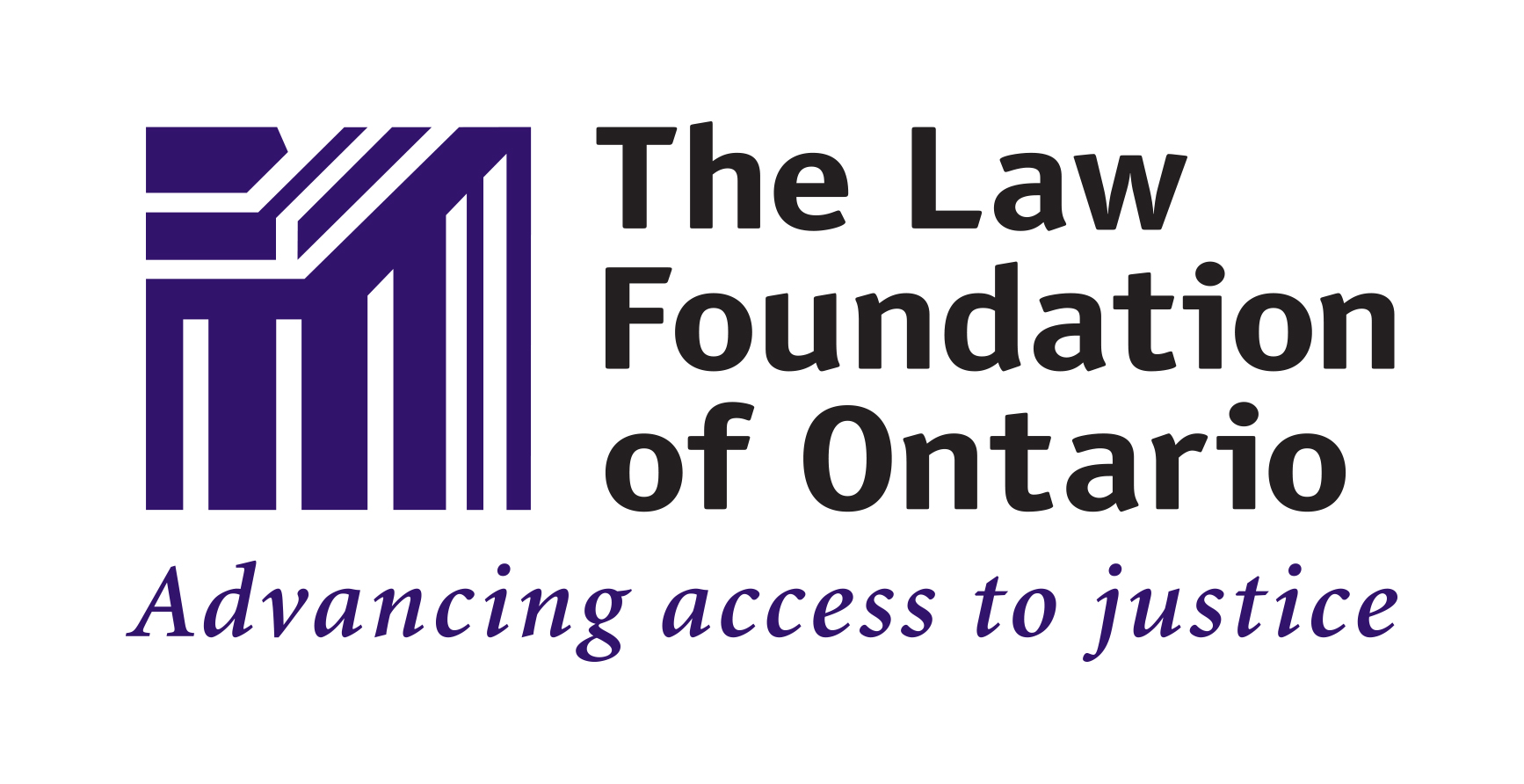 Logo: Law Foundation of Ontario. Text byline: Advancing access to justice.