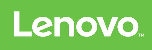 Lenovo logo. Bright, green wallpaper. Text: Lenovo