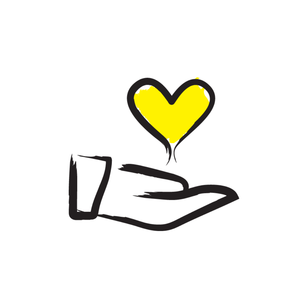 an illustration of a hand holding a heart
