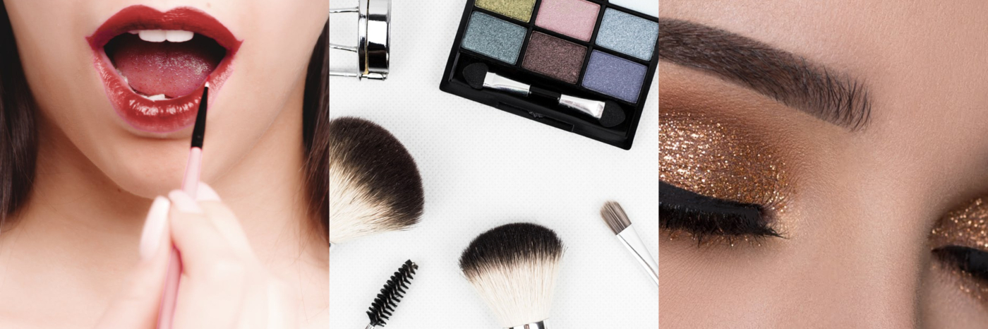 Collage of makeup images 