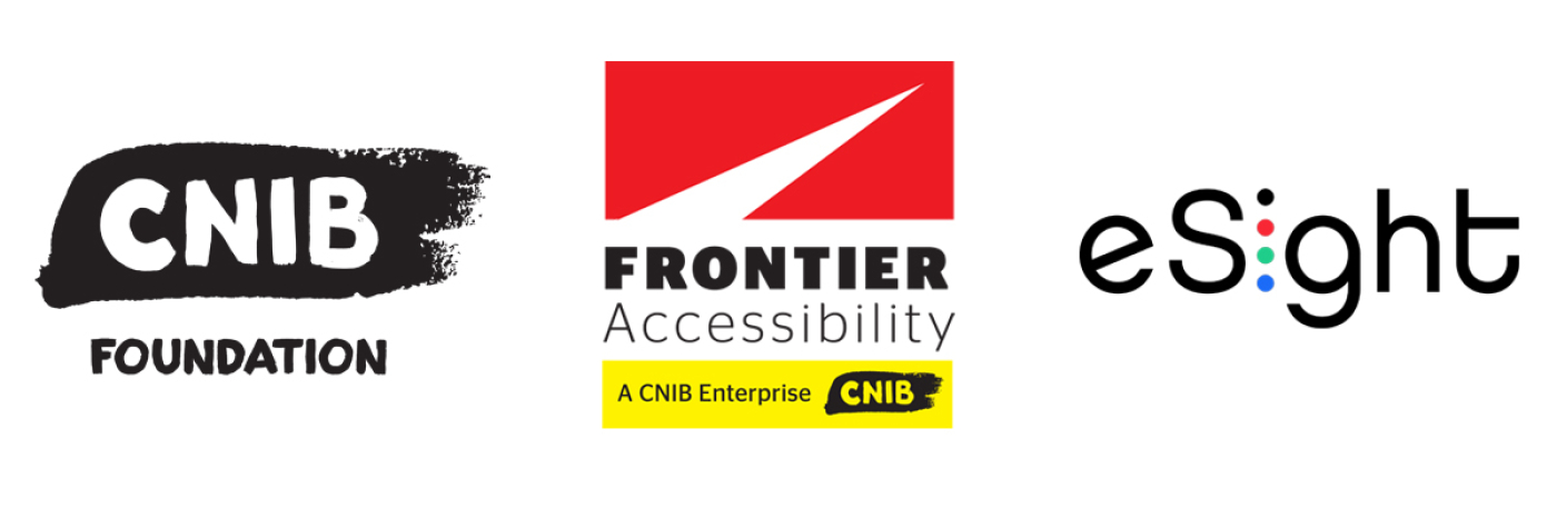 CNIB Foundation, Frontier Accessibility, and eSight logos.