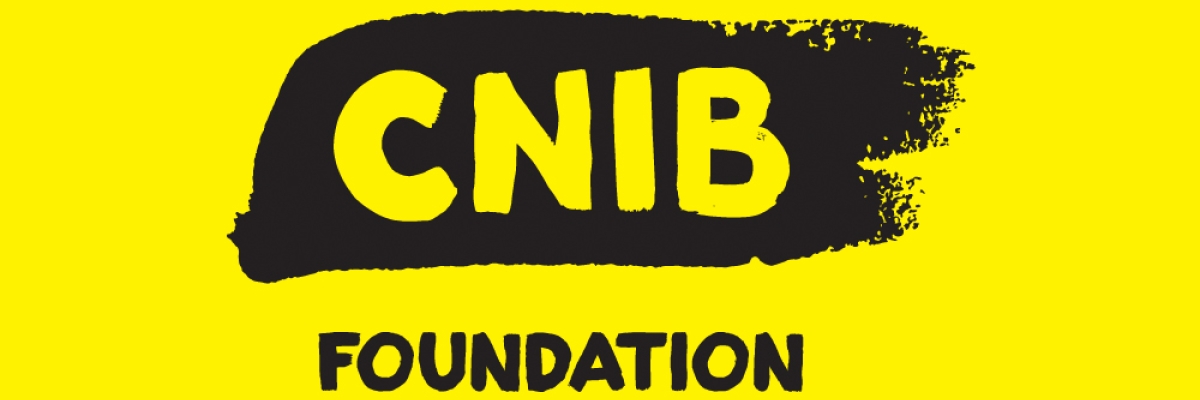 Black CNIB logo on a yellow background