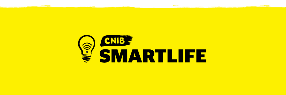 CNIB Smartlife banner, logo shows an icon of a lightbulb