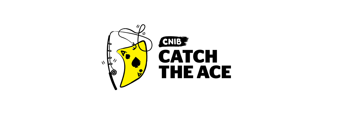 the CNIB Catch the Ace Logo. An illustration of the ace of spades attached to a fishing rod.