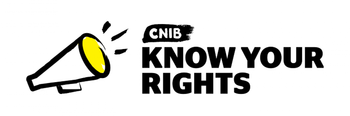 An illustration of a megaphone. Text "Know Your Rights"