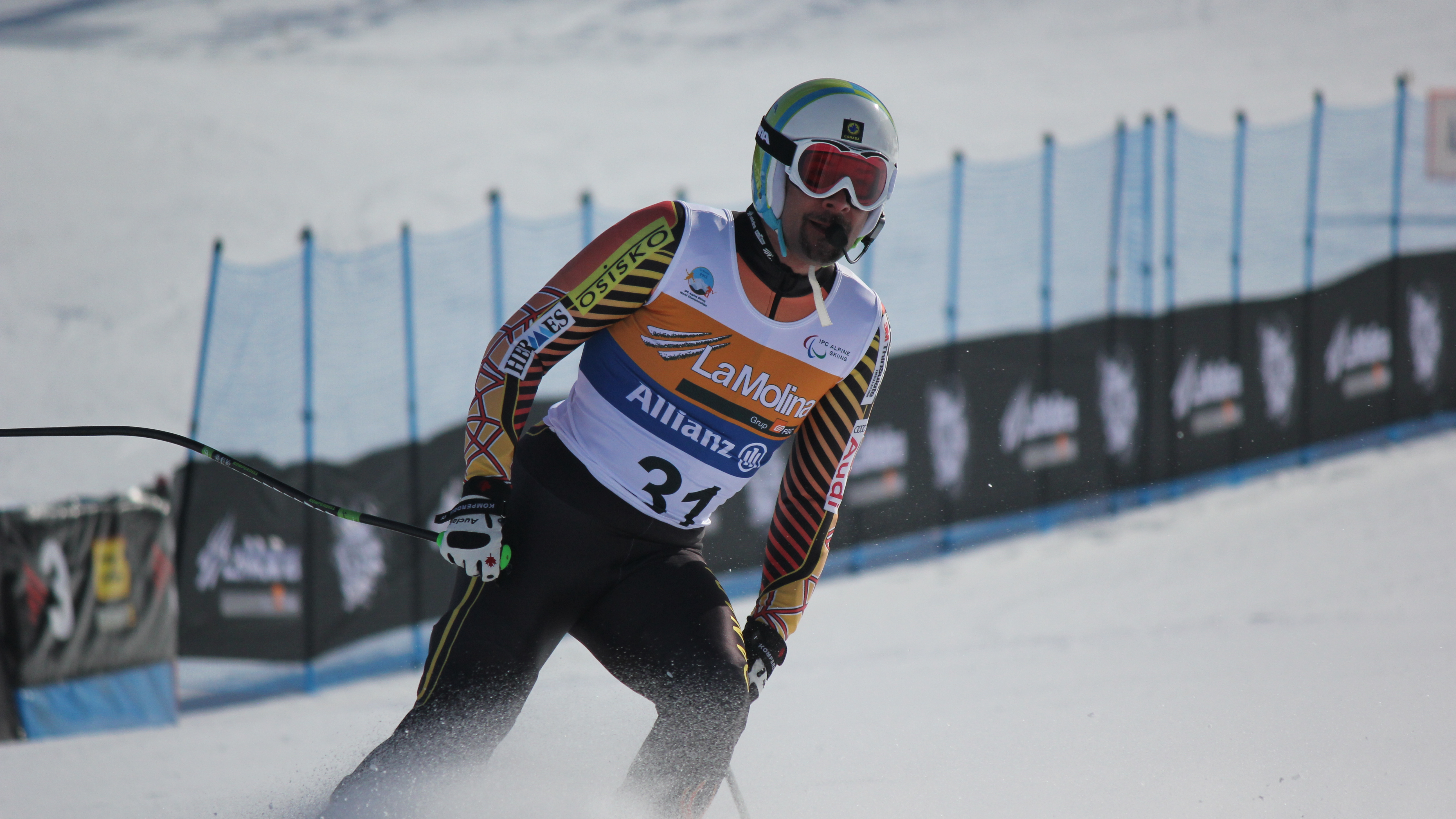 A photo of Chris Williamson Skiing at the 2013 IPC World Championships