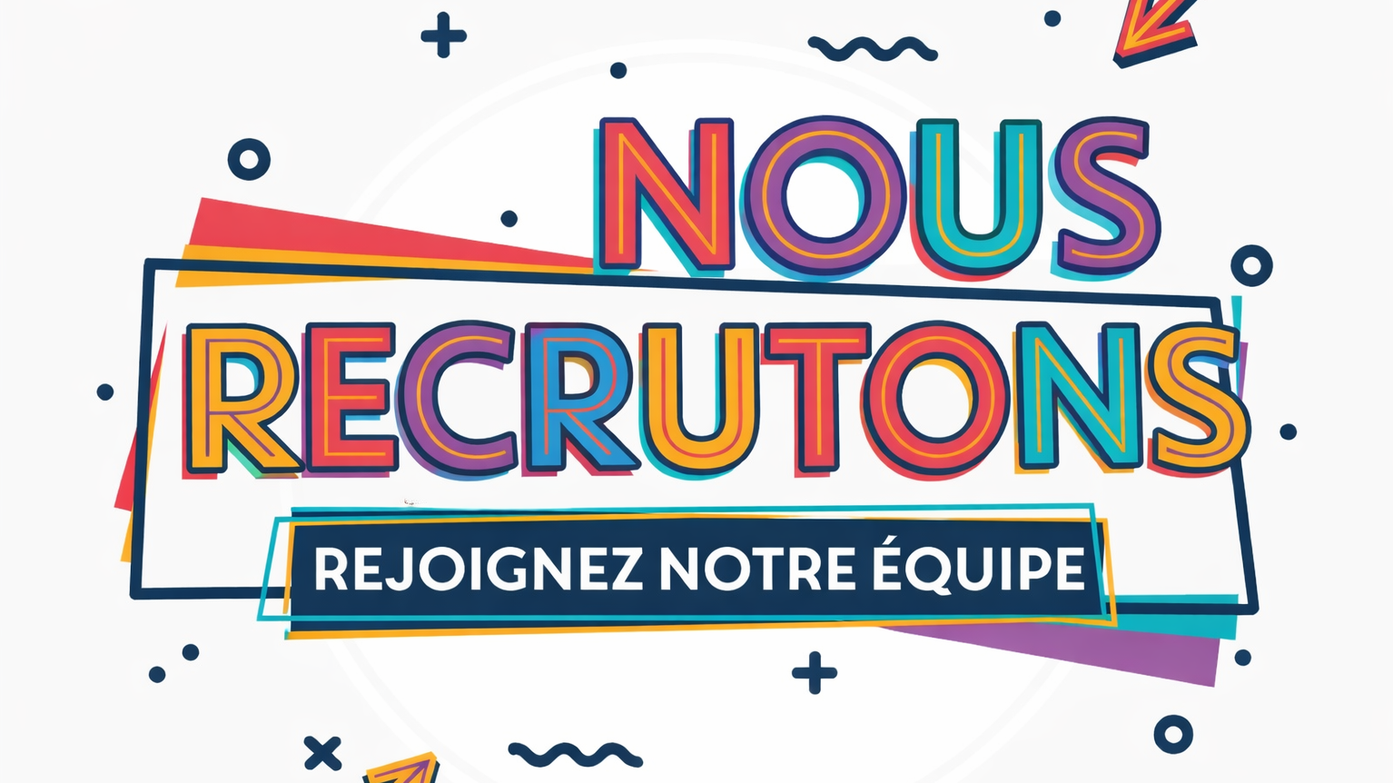 “We’re Hiring: Join our Team” banner in brightly coloured lettering.