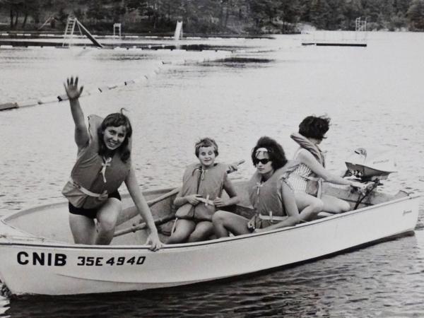 4 girls in small boat
