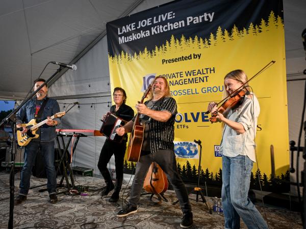 Alan Doyle and his band playing at Lake Joe Live: Muskoka Kitchen Party