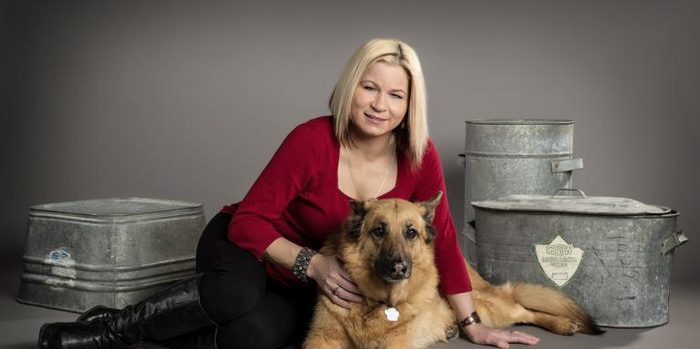 Veronika and her guide dog