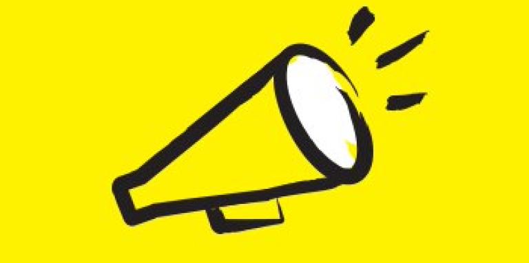 a cartoon image of a megaphone.