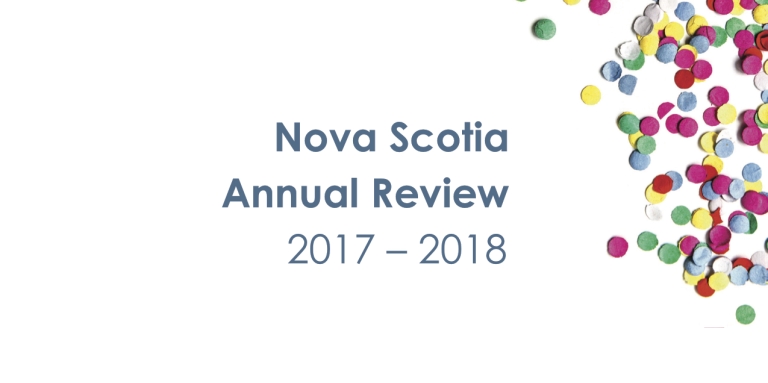 Cover of Nova Scotia's 2017-2018 annual review 
