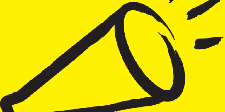 a drawn image of a megaphone 