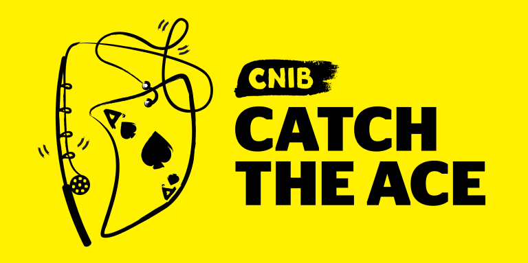 CNIB Catch the Ace logo with a fishing rod and a playing card