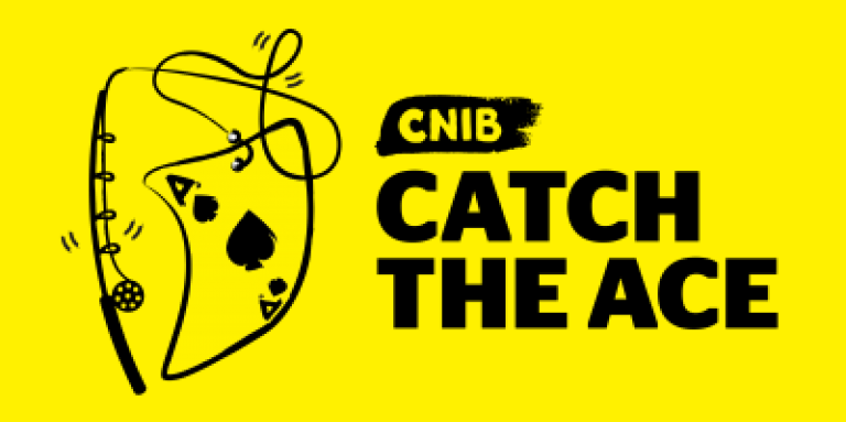 CNIB Catch the Ace logo with a fishing rod and a playing card