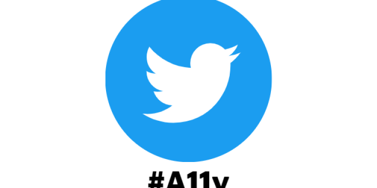 The twitter logo with the hashtag Ally below. It is spelled A 1 1 y
