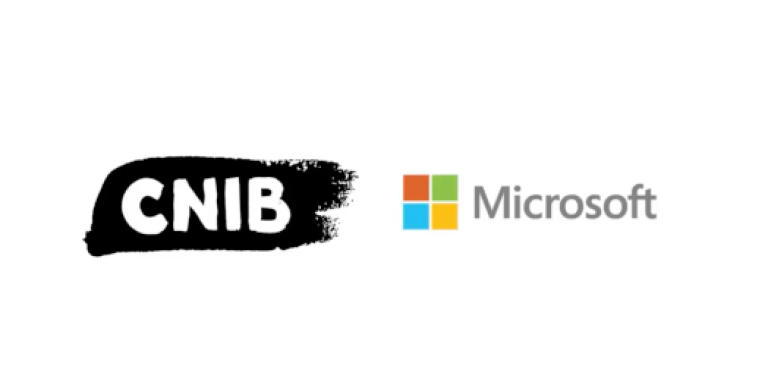 CNIB logo (left). Microsoft Canada logo (right). 