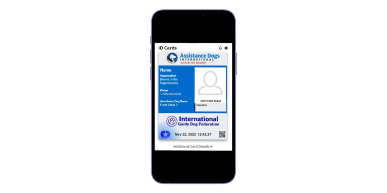 A smartphone screen displays the new ADI-IGDF digital ID. 