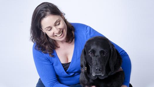 Victoria and her guide dog Alan.