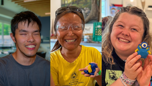 A collage of photos featuring Young Adult Arts Intensive Week participants William, Alicia, and Vivian.